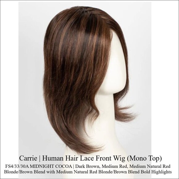 Jon Renau Carrie Smartlace Lace Front Human Hair-FS4/33/30A (Midnight Cocoa) - Picture 4 of 14